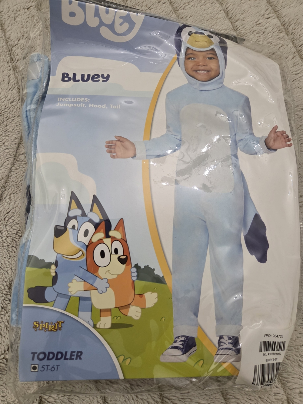 Spirit Bluey Toddler Costume - Jumpsuit with Hood & Tail